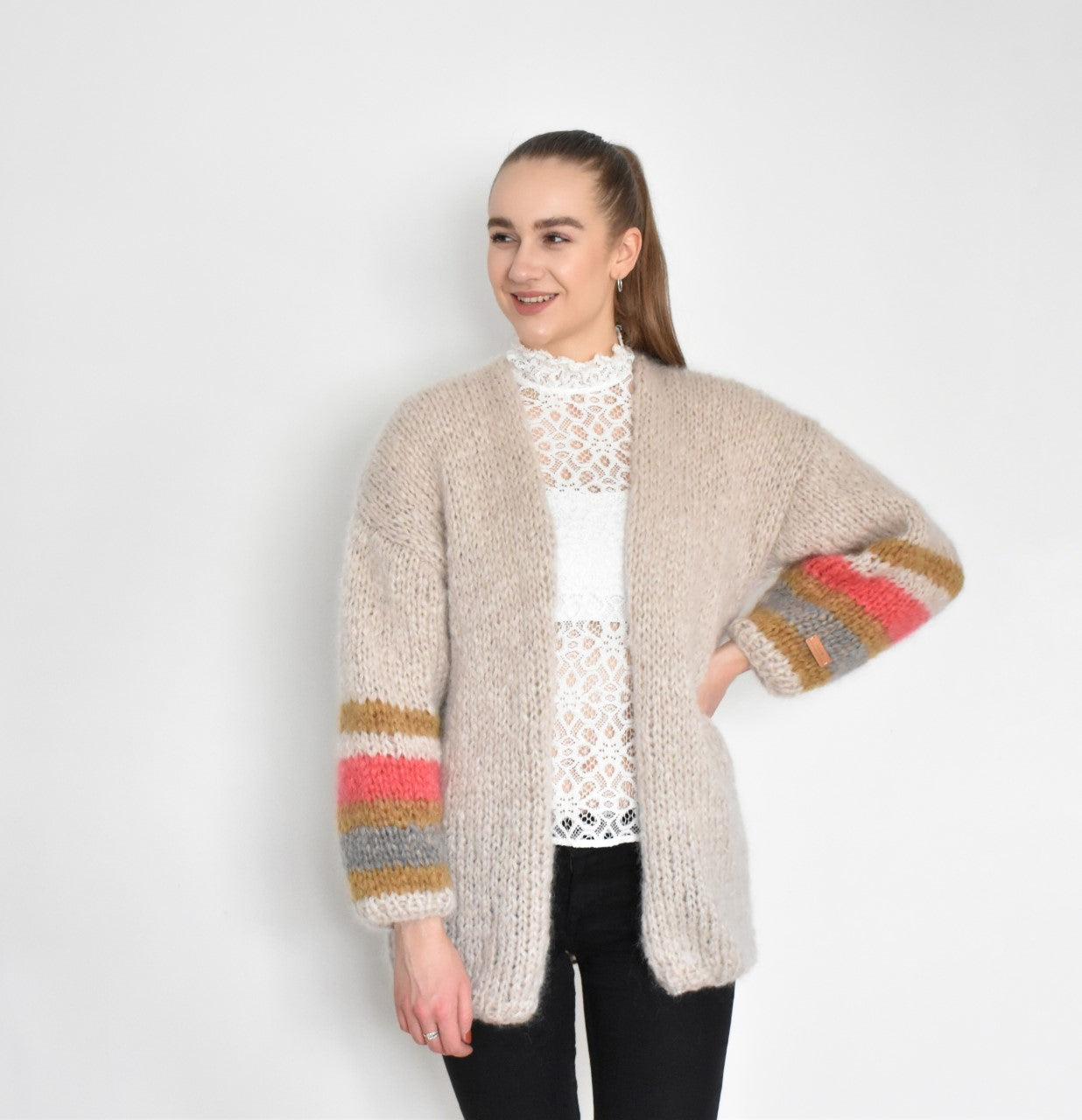Mohair-Strickjacke